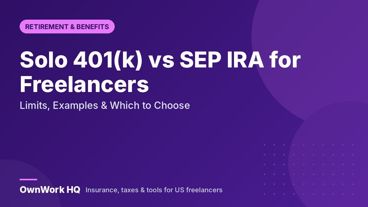Solo 401(k) vs SEP IRA for Freelancers (2026): Limits, Examples & Which to Choose